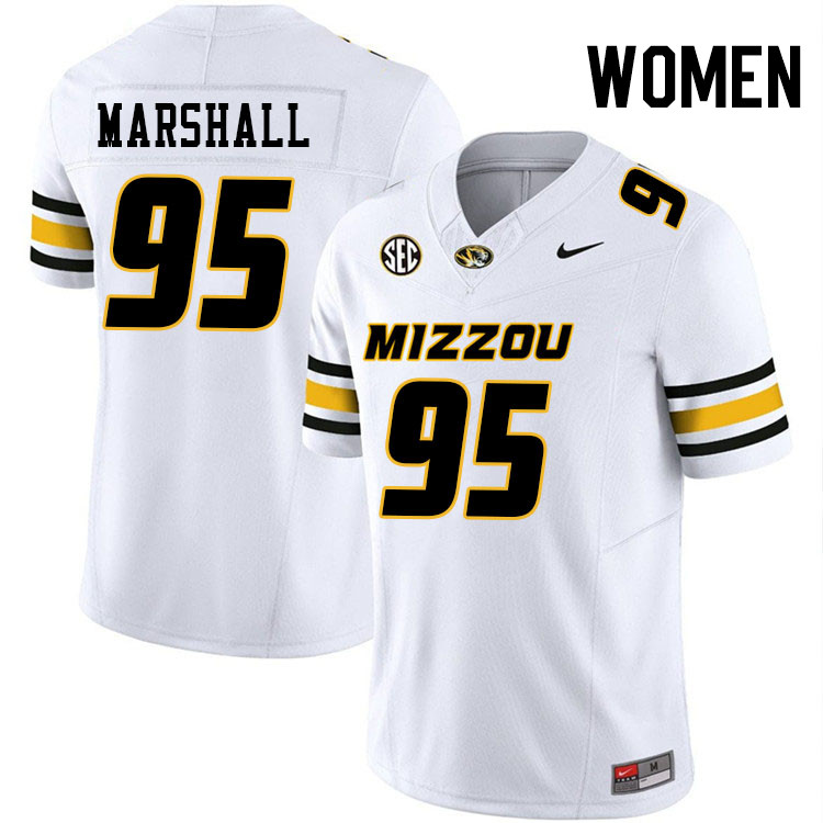 Women #95 Jalen Marshall Missouri Tigers College Football Jerseys Stitched-White